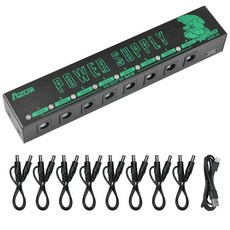 AZOR 이펙트 페달용 기타 페달 전원 공급 장치 9V 8개의 분리 DC 출력 슈퍼 미니, AZOR 이펙트 페달용 기타 페달 전원 공급 장치, 9