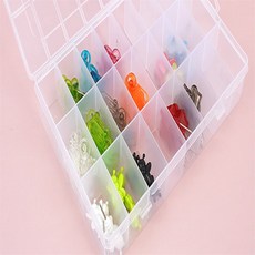 무지개샵 뚜껑있는 24칸 투명 수납 보관 케이스 네일재료정리