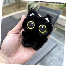검은 고양이 얼굴 봉제 인형 키링 가방 고리 열쇠 고리, 검정고양이 전신 인형키링