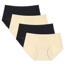 女款內褲 4入組, 皮膚米色+黑色