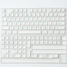 114 키 진한 파란색 이중 샷 PBT 캡 맞춤형 체리 MX 스위치 용 프로파일 기계식, 01 China Mainland, 22 White Blue-121