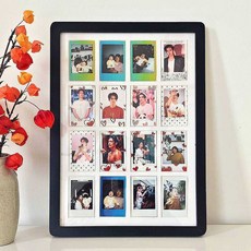 實木拍立得相框3寸照片牆組合裝飾畫框 情侶禮物多圖掛牆相片框, 1個, 黑色框放10張,只適用於3寸拍立得不含照片