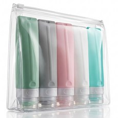 카로히포 여행용 공병 세트 소분용기 80ml 5종, 1세트, 파스텔