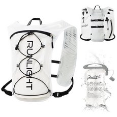 여성용 남성용 러닝 조끼 조절 가능한 하이드레이션 백팩 통기성 반사 하이킹 트레일 달리기 마라톤 사이클링용 1.5L 물주머니 포함 (그레이 원 사이즈), 화이트