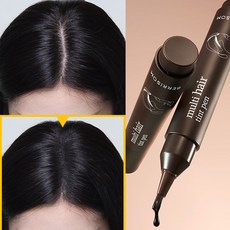 [베리썸] 멀티 헤어 틴트 펜 새치커버 정수리커버 헤어라인 헤어타투 두피타투, 블랙브라운, 1개