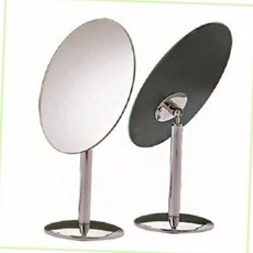 st-313n 탁상용 스탠드 메이크업 화장거울 실버 360도 회전 양면 원형 거울 메이크업거울