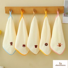 캐릭터 애니멀 캐릭터 지원 아동용 핸드타올 걸이 주방 행주 걸이 핸드타올 코랄 화이트, 다섯 가지 색상의 세트, 1개