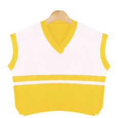 拼色V領針織背心