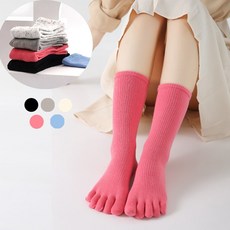 여성 발가락양말 고탄성 골지 순면89 롱롱 긴 장목 발가락양말 5켤레세트