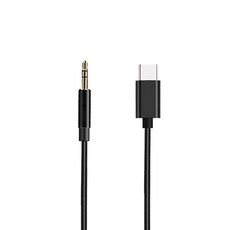 適用於 iPhone 轉 3.5mm/Type-C AUX 音源轉接線 車用音源線, 1個, Type-C款-黑色