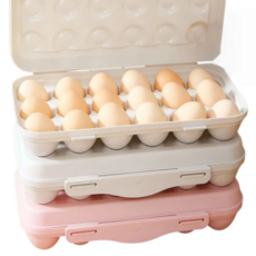블리랑코 계란 보관함 휴대용 캠핑 계란 수납통, 2개, 베이지 18구