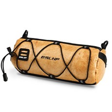 台灣直發 Eslnf 自行車車把包 2.5L 防水自行車前管包多功能自行車車架掛包戶外單肩包, 棕色, 1個