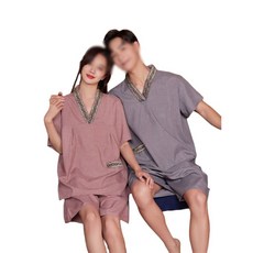 여성 반팔 생활한복 봄 빅사이즈 법복 찜질복 순면 파자마 건강의류 잠옷 황토 반바지 가족