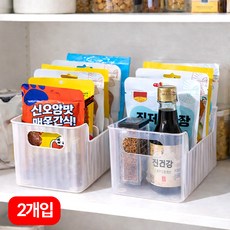 오르세홈 냉장고 양념통 소스 정리함 칸막이 수납 보관함 트레이, 2개, 반투명