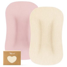 TILLYOU 모슬린 아기 라운지 커버 100% 면 신생아 라운지 커버 남아 여아용 아기 둥지 슬립커버 2팩 커버만 포함 포레스트 그린 및 라이트 그린, 핑크와 살구