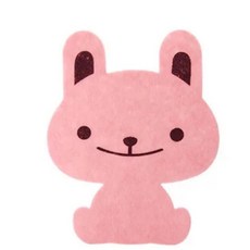 卡通動物馬桶除臭貼 廁所浴室廚房加厚毛氈消臭粘貼墊, 1個, 粉兔