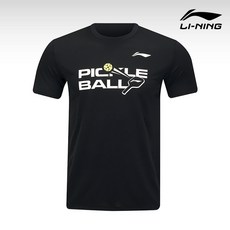 리닝 티셔츠 AHSUF83-1 블랙 남녀공용 반팔 피클볼 상의 오남스포츠