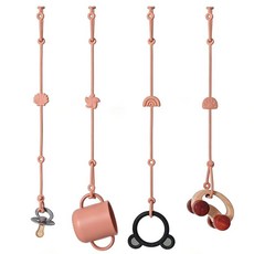 Andy Bear 아동용 장난감 스트랩 장난감 안전 스트랩 실리콘 하이 체어 장난감 스트랩 유아용 병 스트랩 유모차 유아용 의자 자동차 시트 유모차 액세서리 - 모래 이동, Terra Cotta