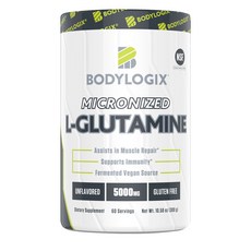 Bodylogix 微細化L-麩醯胺酸 5000mg 無味 無麩質, 300g, 1個