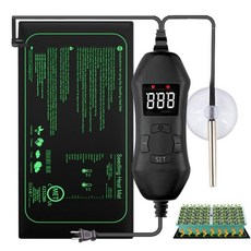 조절식 온도조절기 묘목 난방 매트 실내 종자 스타터 발아용 식물 보육 따뜻한 패드 성장 열 50W EU-US UK, 01 25cmx52.2cm, 02 유럽 ​​연합