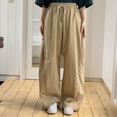 로로텐 바스락 와이드 밴딩 롱 팬츠 통바지 여성 빅사이즈