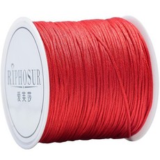 精選72號玉線手工編織繩：DIY手鍊項鍊吊墜編繩材料，多色可選, 72號玉線紅色45米送20顆珠子, 1個