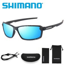 SHIMANO 변색 편광 고화질 낚시 선글라스 루어 낚시 플랫폼 낚시 운전 주야간 사용, 183 블랙 블루 렌즈