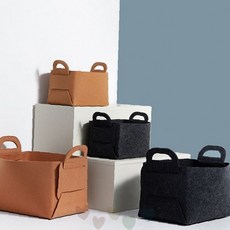 HiMy 소품정리바구니 펠트 바구니 그레이, 상세페이지 참조, 1개