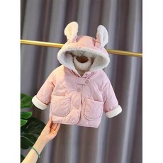 女童冬裝棉衣2025年新款女寶寶加絨嬰兒外套秋冬洋氣兒童冬季棉服