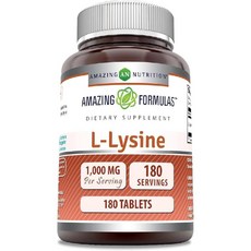 Amazing Formulas L-라이신 아미노 보충제 1회 제공량당 1000 mg 180 정제, 1개