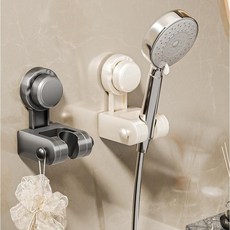 숭람 찰떡 흡착식 각도조절 샤워기 걸이 거치대, 그레이