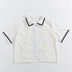 (대여)교복몰 교복 화이트 블랙 각카라 블라우스 청춘