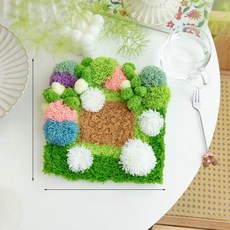 잔디 티코스터 만들기 펀치니들 패키지 집콕 취미 선물용, 이끼 컵받침 14, 1개