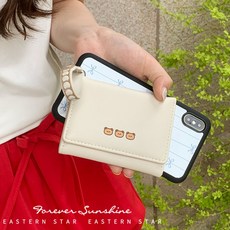 小熊款錢包日系可愛卡包短款女士零錢包三折小清新少女心卡包錢夾