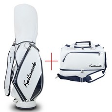 Kailiweide 高爾夫球包 PU皮防水球杆包 標準球童車載單肩時尚款, 白色套裝