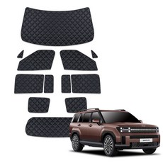 루젠 싼타페 MX5 차박커튼 캠핑 암막 햇빛가리개, 1세트, 모던블랙