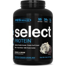 PESScience 셀렉트 단백질 파우더 유청 및 카제인 블렌드 여성용 남성용 클린 저칼로리 저탄수화물 케토 친화적 글루텐 프리 케이크 팝 5인분, Cookies & Cream, 1개