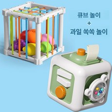 장난감 몬테소리 체력 발달, 1개, 그린+과일 모양 북