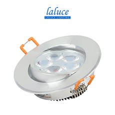 라루체 LED 75mm(3인치) 5W 직회전 다운라이트 할로겐 일체형 매립등 매입등 플리커프리 간접조명, 실버 주광색, 1개