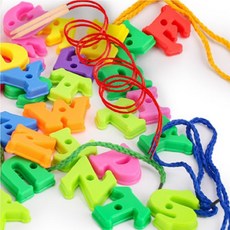 蒙氏字母串珠教具 兒童早教益智玩具 字母學習 手眼協調訓練, 1套裝, 80片