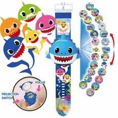 베이비 상어 올리 프로젝션 시계 빔프로젝터 굿즈 장난감 선물 어린이집 생일선물 어린이시계, shark
