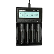 LiitoKala Lii-CH2 雙槽USB充電器 LCD液晶顯示 支援26650/21700/18650鋰電池 鎳氫電池 1.5V鋰電池, 1個, CH4四槽液晶充(含Type-C線)