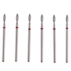 네일드릴비트 정리 전문가용 큐티클 MZCMSL 6개 플레임 모양 다이아몬드 컷팅 클린 비트 프로 드라이 매니큐어 드릴 키트 332 샹크 전기파일, Flame