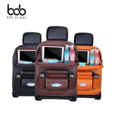 뒷좌석트레이 가죽 트레이테이블 bob 다용도 포켓 차량용 수납 59000EA 1EA, 커피브라운