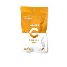 中化健康360 維他命C 口含錠 500mg 30錠, 1個, 1袋（+口罩1片）