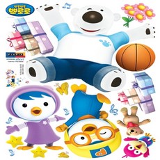 데코앤필름 뽀로로 캐릭터 포인트 스티커 아이방 꾸미기 7종(35*50cm), 뽀로로와 축하파티 558