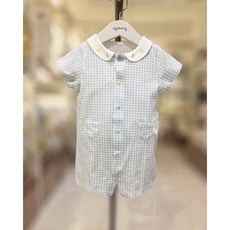 [아가방]강남점* 귀여운 카라포인트/체크패턴에 반소 우주복/코튼소재로 가볍고 편안한 우주복/안심 무형광 면100%