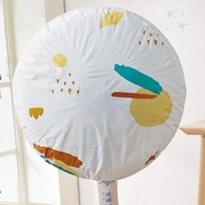 꽃무늬 패턴 선풍기 먼지 방지 커버 방수 원형 덮개 가정용 인테리어 소품 보관용, 1개, 상세페이지 참조