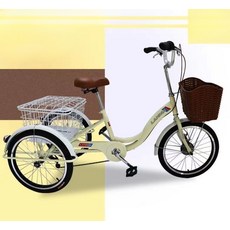 삼륜 세발 자전거 성인용 마실용 장보기용 어르신 할아버지 할머니 세발자전거, 검은 색