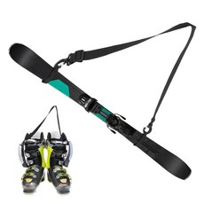 3피스 미끄럼 방지 스키 캐리어 하네스 세트 조절 가능한 스노우보드 숄더 휴대용 스트랩 및 바인딩 목줄 기어 액세서리 2개 포함 남성 여성 어린이 가족용 212465, 3피스 미끄럼 방지 스키 캐리어 하네스 세트 조절 가능